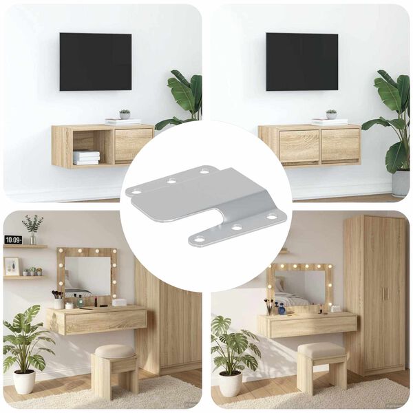 vidaXL Uchwyt montażowy natynkowy 12 pcs Srebrny 75 x 66 x 1,4 mm Stal