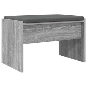 vidaXL Ławka w przedpokoju z poduszką Szary Sonoma 63 x 38 x 40 cm