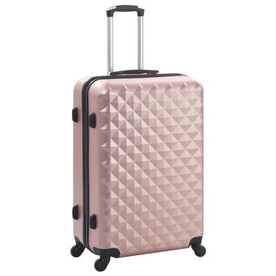 vidaXL Zestaw twardych walizek, 3 szt., różowe złoto, ABS