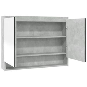 vidaXL Szafka łazienkowa z lustrem, 80x15x60 cm, MDF, szarość betonu