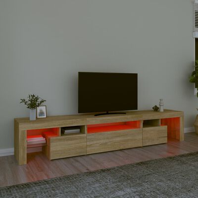 vidaXL Szafka pod TV z oświetleniem LED, dąb sonoma 215x36,5x40 cm