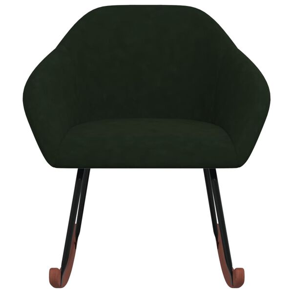 vidaXL Fotel bujany, ciemnozielony, tapicerowany tkaniną