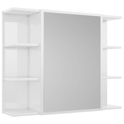 vidaXL 4-cz. zestaw mebli łazienkowych, wysoki połysk, biały, płyta