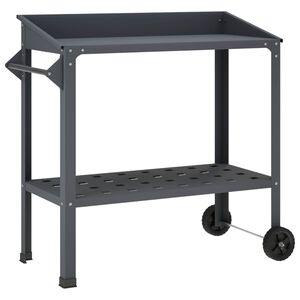 vidaXL St&oacute;ł do przesadzania na k&oacute;łkach 96 x 50 x 89 cm Stal zimnogięta