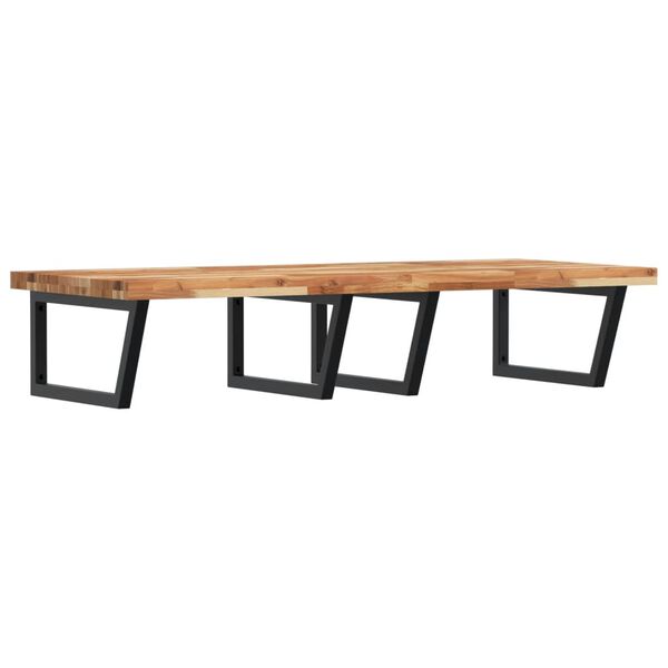 vidaXL P&oacute;łka ścienna pod umywalkę, stal i lite drewno akacjowe