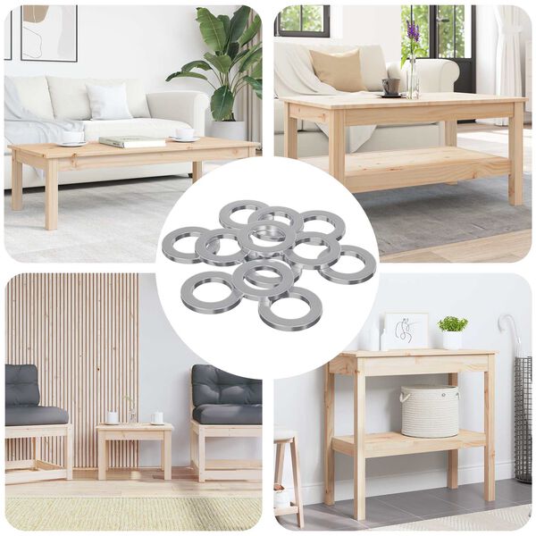 vidaXL Podkładki 12 pcs Srebrny 10 x 10 x 1,2 mm Żelazo