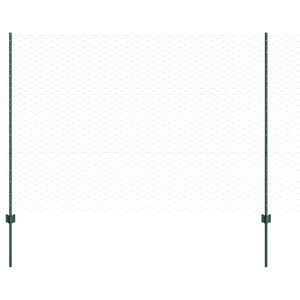 vidaXL Ogrodzenie z słupkiem Zielony 1,5 x 10 m Stal i PVC