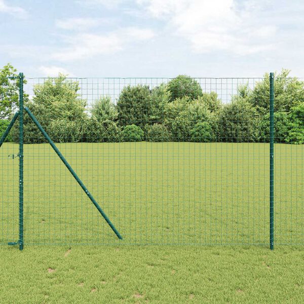 vidaXL Słupek ogrodzeniowy. 26 pcs Zielony 3,2 x 3,2 x 210 cm Stal