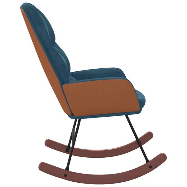 vidaXL Fotel bujany, niebieski, tapicerowany aksamitem