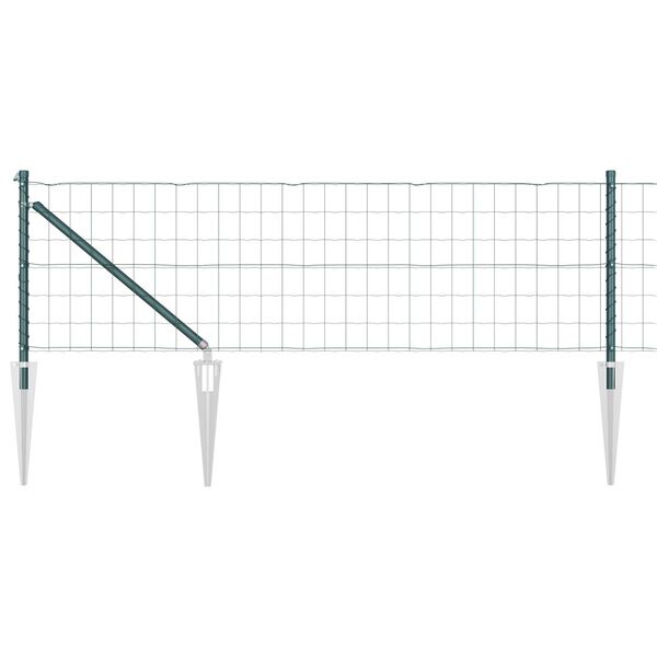 vidaXL Ogrodzenie z słupkiem Zielony 0,4 x 25 m Stal i PVC