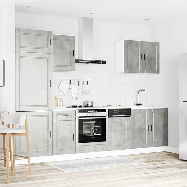 vidaXL Zestaw szafek kuchennych, Porto, 7-częściowy, szarość betonu