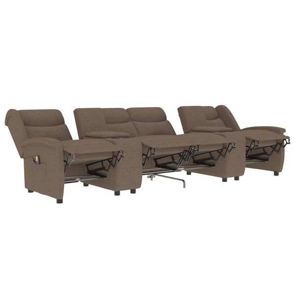 vidaXL Rozkładany fotel masujący z uchwytem, 4-os., taupe