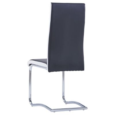 vidaXL Krzesła stołowe, wspornikowe, 4 szt., czarne, sztuczna skóra