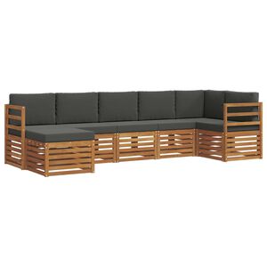 vidaXL Zestaw sofy narożnej z poduszką 7 pcs Naturalny i Antracytowy