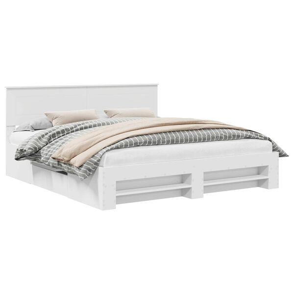 vidaXL Ramka ł&oacute;żka Biały 200 x 200 cm Materiał drewnopochodny