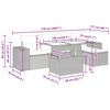 vidaXL 6-cz. zestaw mebli z poduszkami, szary, polirattan i akacja