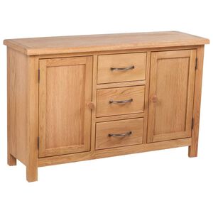 vidaXL Komoda z 3 szufladami, 110 x 33,5 x 70 cm, lite drewno dębowe