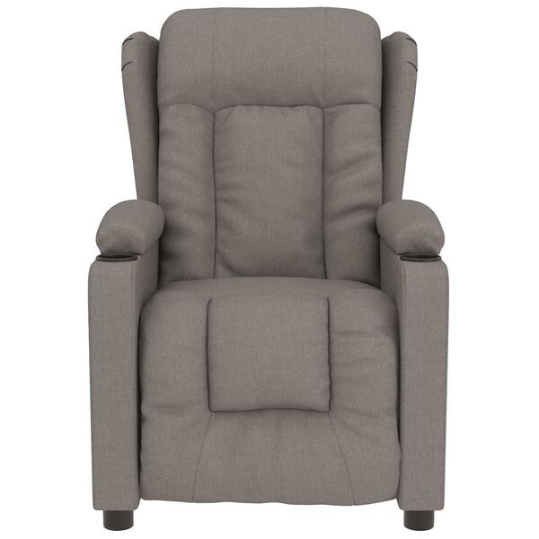 vidaXL Fotel masujący, taupe, tkanina