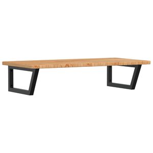 vidaXL P&oacute;łka ścienna pod umywalkę, stal i lite drewno dębowe