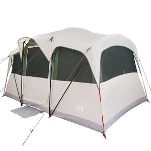 vidaXL Namiot rodzinny z dachem Biały i zielony 435 x 255 x 216 cm