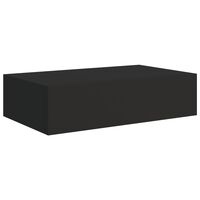 vidaXL Półka ścienna z szufladą, czarna, 40 x 23,5 x 10 cm, MDF