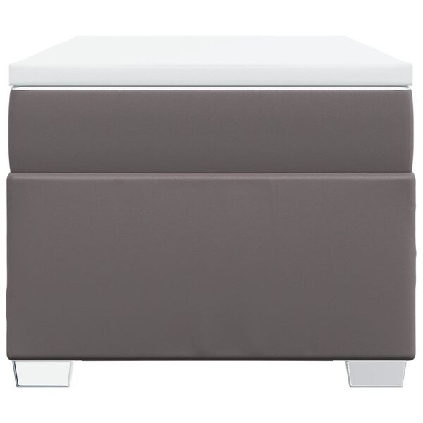 vidaXL Ł&oacute;żko kontynentalne z materacem, szare, ekosk&oacute;ra 90x200 cm