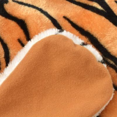 vidaXL Pluszowy dywanik - tygrys, 144 cm, brązowy