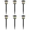 vidaXL Lampy solarnie zasilane z ostrzem do ziemi 6 pcs Ciepła biel PP