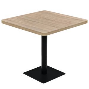 vidaXL Stolik bistro z MDF na stalowej podstawie, 80x80x75 cm, dębowy