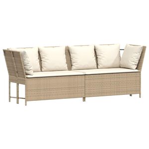 vidaXL Sofa ogrodowa z poduszkami beżowy polirattan