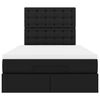 vidaXL Rama łóżka otomana z materacem, czarna, 120x200 cm, ekoskóra