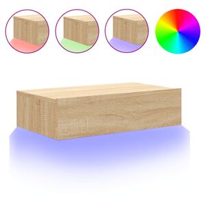 vidaXL Szafka telewizyjna z LED, dąb sonoma, 60x35x15,5 cm