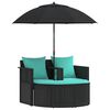 vidaXL Sofa Ogrodowa 8 szt. polirattan Czarny i Turkusowy