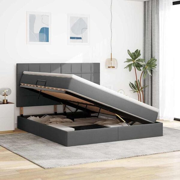 vidaXL Ł&oacute;żko z miejscem na przechowywanie i materacem 160 x 200 cm