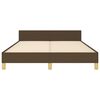 vidaXL Rama ł&oacute;żka bez materaca, ciemnobrązowa, 140x200 cm, tkanina