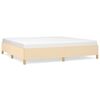 vidaXL Rama ł&oacute;żka bez materaca, kremowa, 200x200 cm, obita tkaniną