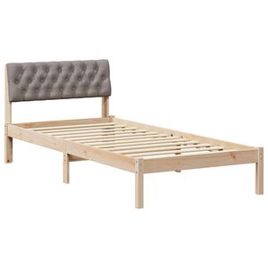 vidaXL Rama ł&oacute;żka Brązowy i taupe 90 x 200 cm Lite drewno sosnowe
