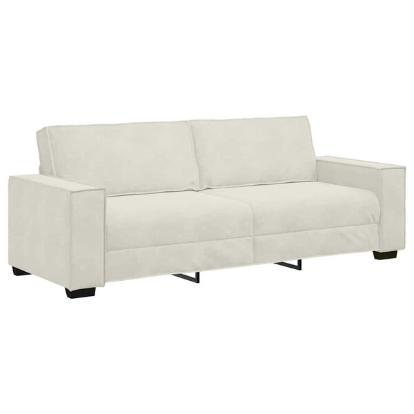 vidaXL Sofa 3-osobowa, kremowy, 220x78x84 cm, tapicerowana aksamitem