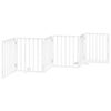vidaXL Składana bramka dla psa, z drzwiami, 6 paneli, biała, 300 cm