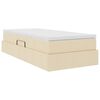 vidaXL Ł&oacute;żko z miejscem na przechowywanie i materacem Kremowy