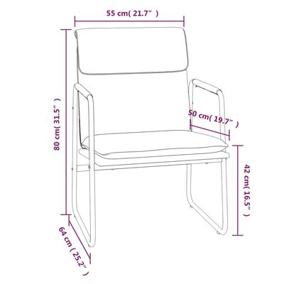 vidaXL Krzesło wypoczynkowe, szare, 55x64x80 cm, sztuczna skóra