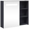 vidaXL Szafka łazienkowa z lustrem i LED, szara, 60x13x52 cm