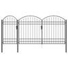 vidaXL Brama ogrodowa z łukowym szczytem ASSEN 400 x 125 cm Stal Szary
