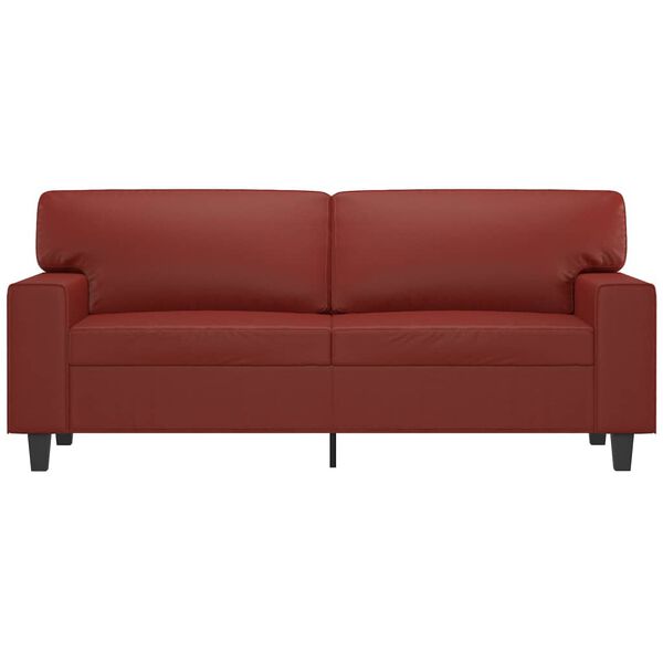 vidaXL 2-osobowa sofa, winna czerwień, 140 cm, sztuczna sk&oacute;ra