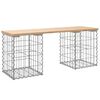 vidaXL Ławka ogrodowa, gabion, 103x31x42 cm, lite drewno sosnowe