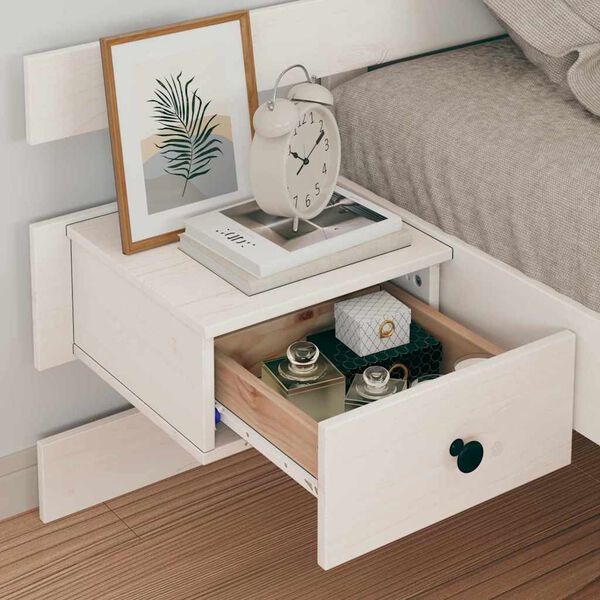 vidaXL Ramka łóżka Z zagłówkiem Biały 90 x 200 cm Lite drewno sosnowe