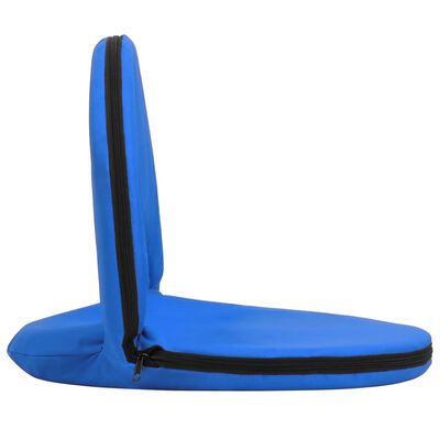vidaXL Składane krzesła podłogowe, 2 szt., niebieskie, stal i tkanina
