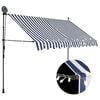 vidaXL Ręcznie zwijana markiza z LED, 300 cm, niebiesko-biała