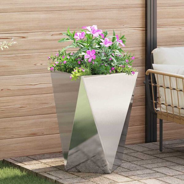 vidaXL Donica 2 pcs Srebrny 50 x 50 x 75 cm Stal nierdzewna