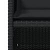 vidaXL Krzesła ogrodowe z poduszkami, 4 szt., czarne, polirattan
